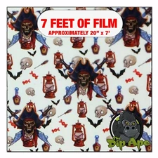 Hydrographic film Pirate Life Skulls hydro dipping 7' x 20" hydro dip