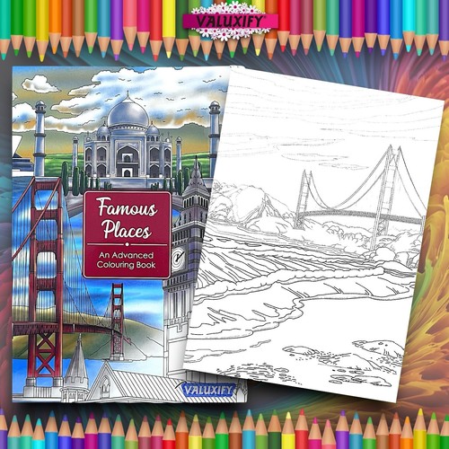 Adult Teen Colouring Book and 18 Pencils Anti Stress Therapy Mind Relax Book - Picture 7 of 9