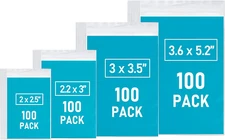 Small Plastic Bags, 400 PCS Mini Baggies, 4 Assorted Sizes, Transparent Jewelry 