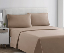 King Sheet set Taupe / Sand Deep Pocket Microfiber 4 pc Allergy Free