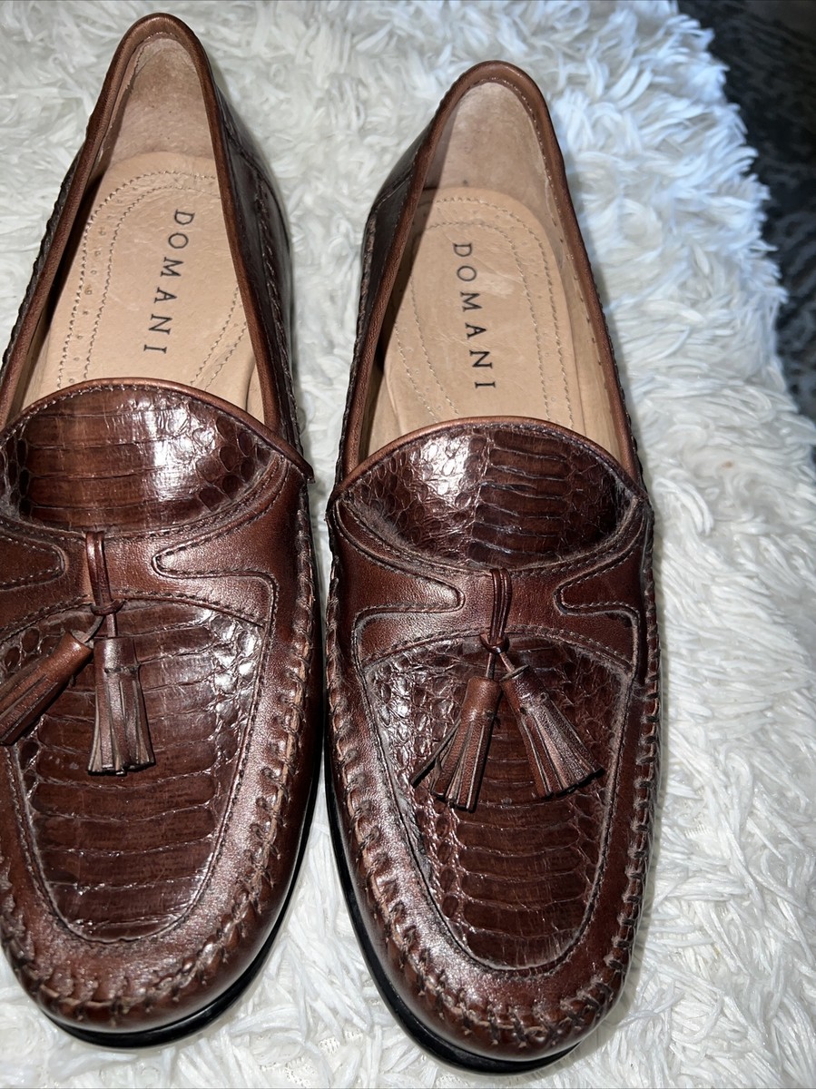 Domani shoes brown leather tassel loafer men display picture 3