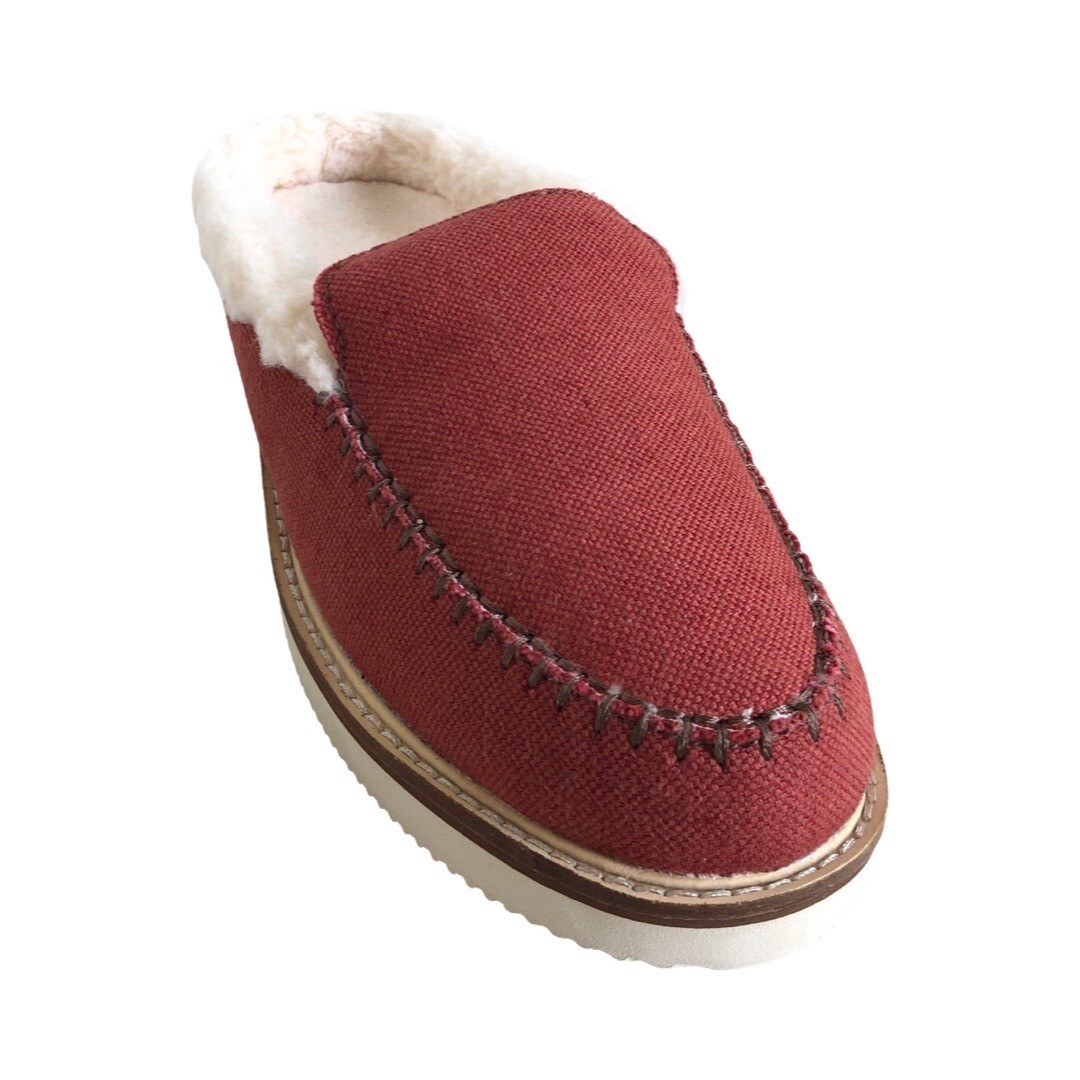 Sanuk Cozy Vibe Slippers Donna - Pantofole Interno/Esterno In Lana E Canapa, Colore Henné Bruciato, Taglia 40