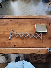 Mid Century Vintage Accordion Wall Mount Pivoting Make Up Vanity Mirror Scissor