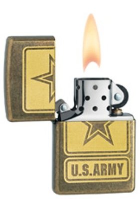 Zippo Windproof Antique Brass U.S. Army Lighter, 28933, New In Box