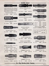 1962 Game Calls Ducks, Goose, Bamboo, Squirrel , Pheasant Print Ad Man Cave