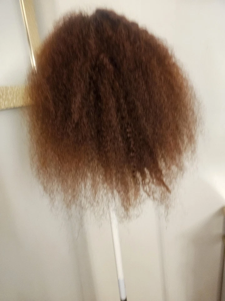 High Quality regular Top Chocolate Brown 18" curly 150% Virgin Human Hair  Wig  - Image 2 of 4