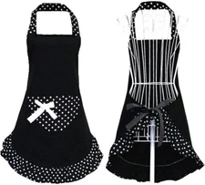 Hyzrz Cute Girls Bowknot Funny Aprons Lady's Kitchen Restaurant Women's Cake