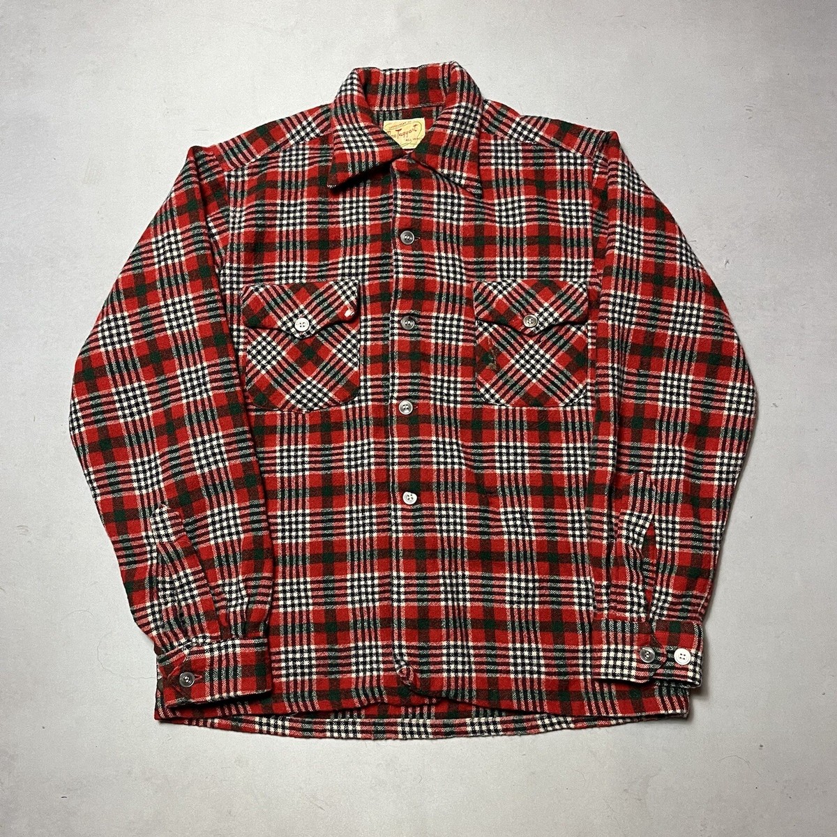 Vintage 50s MacTaggart Sportswear Wool Flannel Plaid Button up 