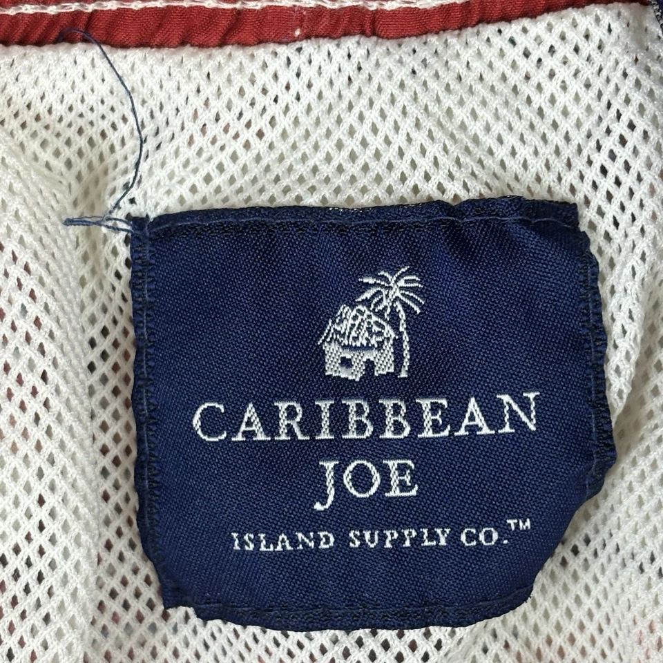 Caribbean Joe Swim Trunks Mens 36 x 7 XL  Nylon White Red Galapagos Ocean Travel - Image 2 of 4