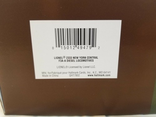 Hallmark Great American Railways Lionel 2333 New York Central F3A-A Diesels NIB - Picture 2 of 5