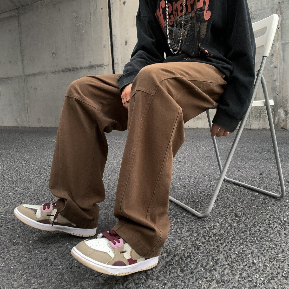 Men Street Hip Hop Casual Wide Leg Pant Trouser Retro Baggy Men Street Hip Hop Casual Wide Leg Pant Trouser Retro Baggy