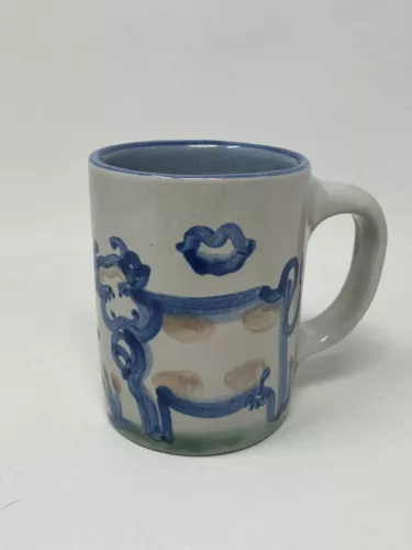 M. A. Hadley Cow Coffee Cup Mug "The End" Signed Hand Paint Art Pottery Keitenn