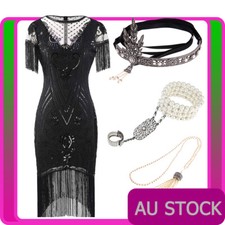 Deluxe Ladies 20s 1920s Roaring Flapper Costume Sequin Gatsby 20's Fancy Dress