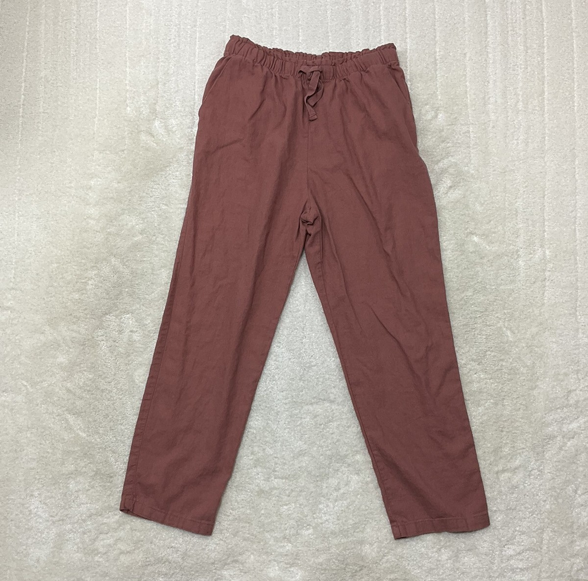 Love Tree Womens Juniors Size L Coral Rust Pull On Ankle Pants Casual Lounge