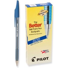36011 Pilot the Better Ball Point Stick Pen, Fine Point, Blue, Pack of 12