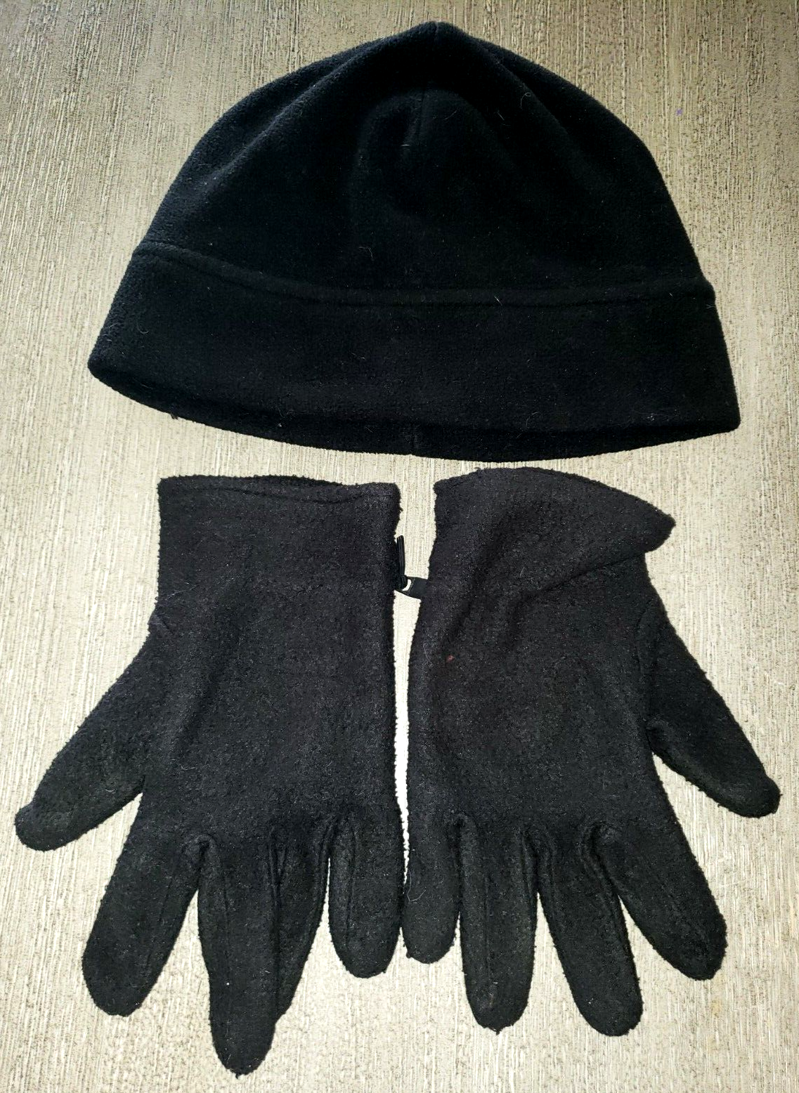 SIOUX NATION MENS FLEECE GLOVES LINED BLACK BEANIE HAT ONE SIZE FITS MOST