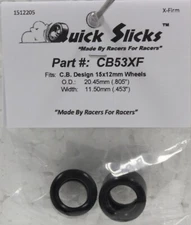QuickSlicks CB53XF Silicone Tires for 15x12mm Aluminum Wheel 1/32 Slot Car Part
