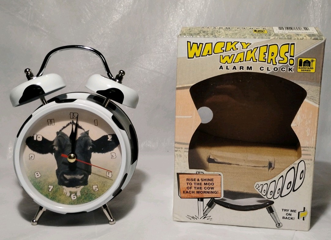 Wacky Wakers Cow Alarm Clock Moos Farm Humor Farmhouse Country Farmer Gift