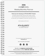 AT-A-GLANCE 2026 Planner Refill, Weekly & Monthly, 7" x 8.75", Medium, Executive