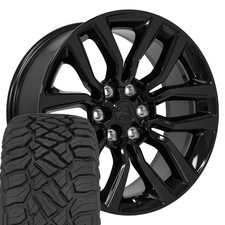 Dg81 Black 20x9 Rims 27555r20 Rt Tires Set 6x139.7 Fits Ram Jeep