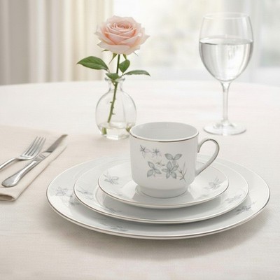 Vintage Winterling Bavaria Rosiau China Set 60 Pc Service for 10 Gold Trim