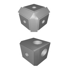 Angolare 3 Vie per Estruso Alluminio 2020 20x20mm T-Slot Connettore 3D