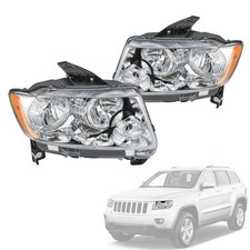 Headlights Assembly Replacement For Jeep Grand Cherokee 2011 2012 2013, Chrom...