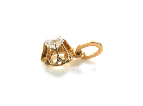 feiner, alter Solitär-Anhänger - Diamant von ca. 0,45-0,50ct - 585er Gold 14K - Picture 7 of 8
