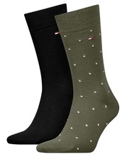TOMMY HILFIGER  Mens 2 MULTI PACK Green Black Flag Socks  Size UK 6-8 EU 39/42