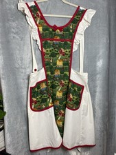 Vintage Farmhouse Apron Cottagecore Prairie Core Ruffle Tie Back Pinafore