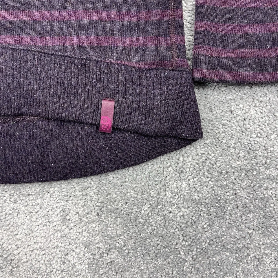 Sudadera con capucha Mountain Hardwear para mujer grande púrpura a rayas mezcla de lana pulóver al aire libre Foto 3 de 4