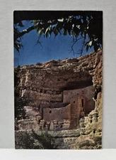 Montezuma Castle Cliff Dwellings Verde Valley View, Arizona Vintage Postcard