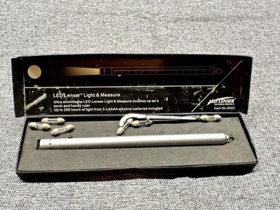 LED LENSER LICHT MESSWERKZEUG TASCHENLAMPE LINEAL 6502 SLIMLINE LED SILBERGRAU