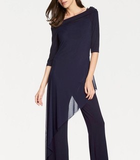 Mode von Heine Damen Overall Einteiler 3/4 Arm Carmen Ausschnitt Blau Gr. 46 Neu