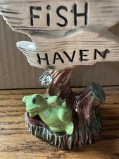 Vintage Aquarium Ceramic Fish Haven Sign