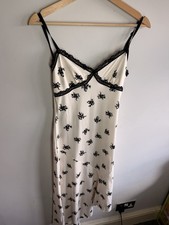 New! Cottagecore Camisole Dress Small Cream Floral Lace Lined Sleeveless Cute