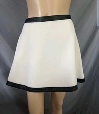 NWT 89 Sz Small Banana Republic White Lined Mini Short A Line Skirt Women's