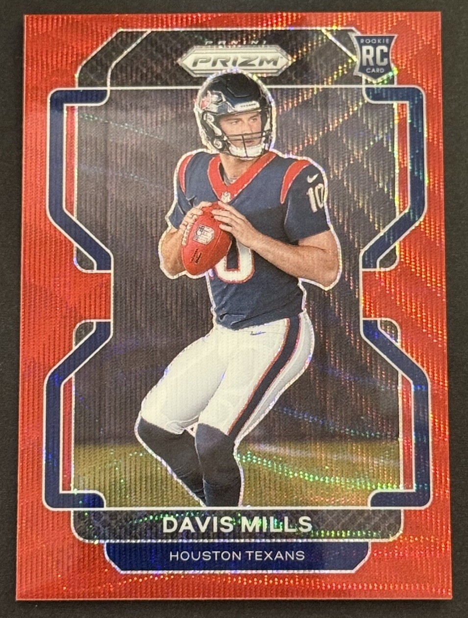 2021 Panini Prizm Rookie Davis Mills #352 Red Wave Prizm /149 (RC)