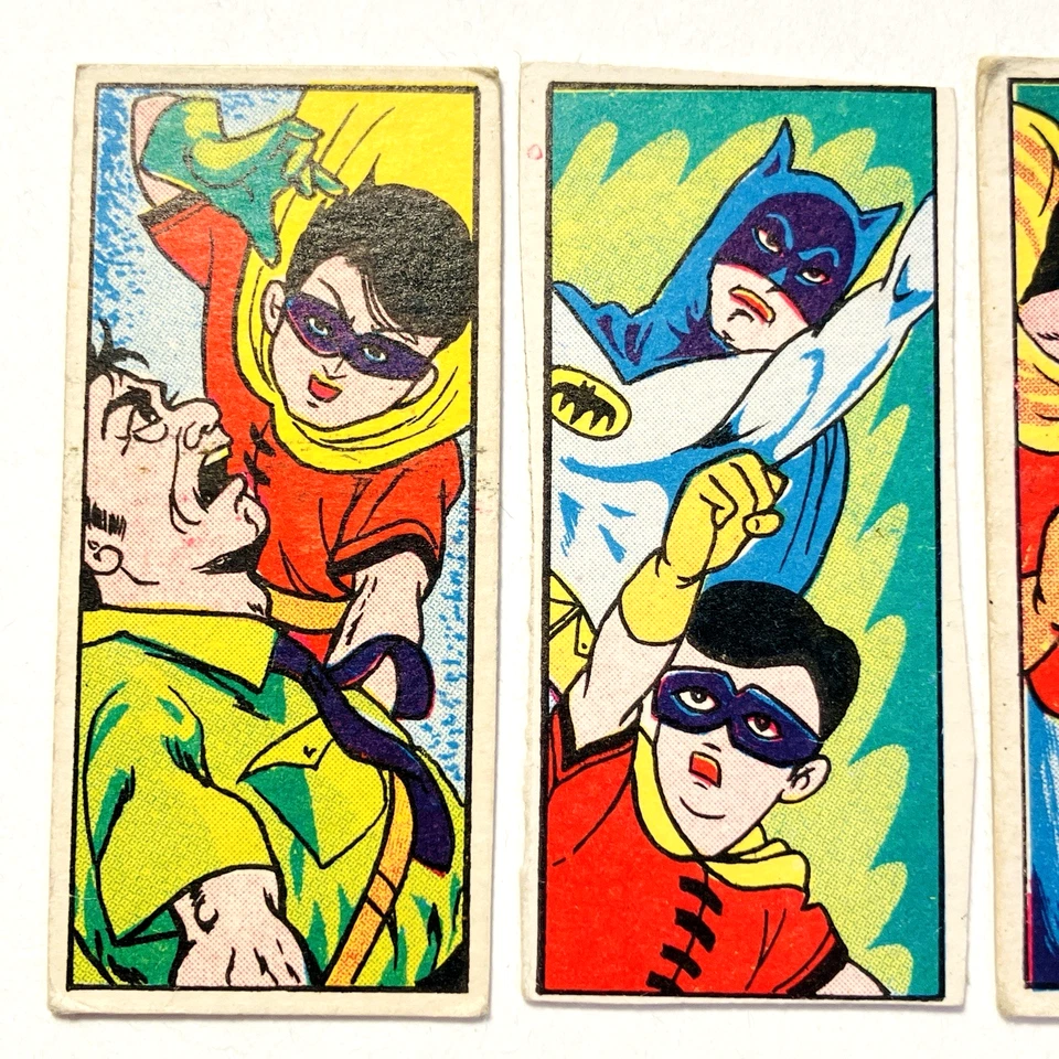 Lot de 4 - Batman & Robin 1960's Japanese Vintage Rare menko cards - DC Comics - Photo 4/4