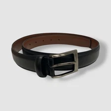 Perry Ellis Portfolio Men's Black Faux Leather Dress Belt Size 34-36 / M