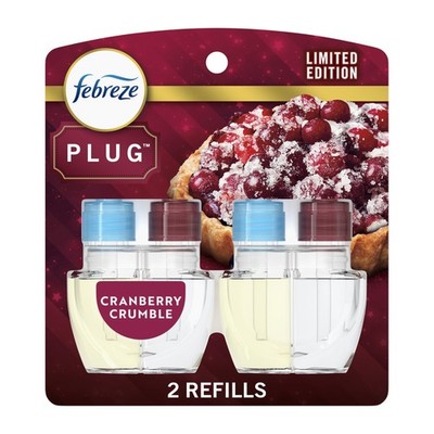 Febreze Plug In Air Freshener, Odor-Fighting 0.88 Fl Oz (Pack of 2), Clear 