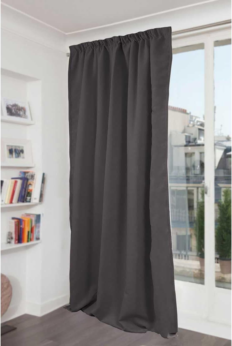 Rideau phonique occultant thermique gris ardoise 140x260 pour chambre et salon