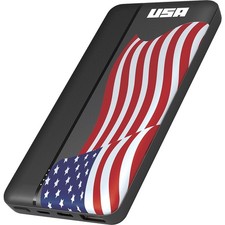BYTECH 10000mAh Dual USB Power Bank USA Flag Portable Charger BYPB10105BK
