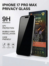 2 X Privacy Tempered Glass For IPHONE 17 PRO MAX 9H Hardness Screen Protector 9H