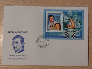 Chess Chess Guinea 1993 Block FDC First Day Cover