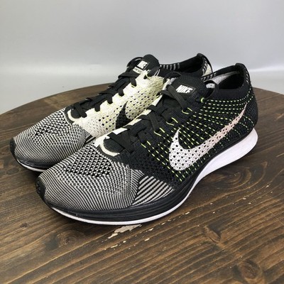 Nike Flyknit Racer Shoes Mens Size 10 Black White Running Sneakers 526628-011