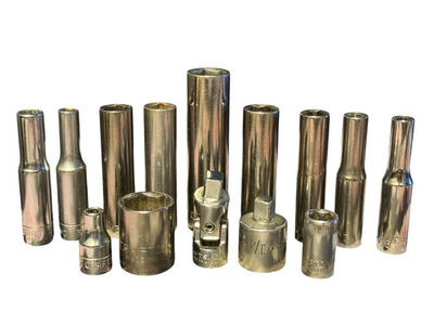 #ad Craftsman 6 Point Deep Socket Lot SAE Mixed Sizes w Swivel Adapter USA $55.00