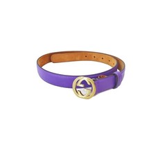 GUCCI Belt Women Interlocking Leather Purple 80/32 122832c