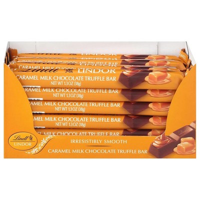 Lindt LINDOR Caramel Chocolate Truffle Smooth Center 1.3 oz. Bar 24 pack Gift