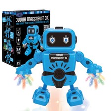 Rite Lite Hanukkah Robot Toy Judah Maccabot Jr - Plays 7.25 inches tall, Blue